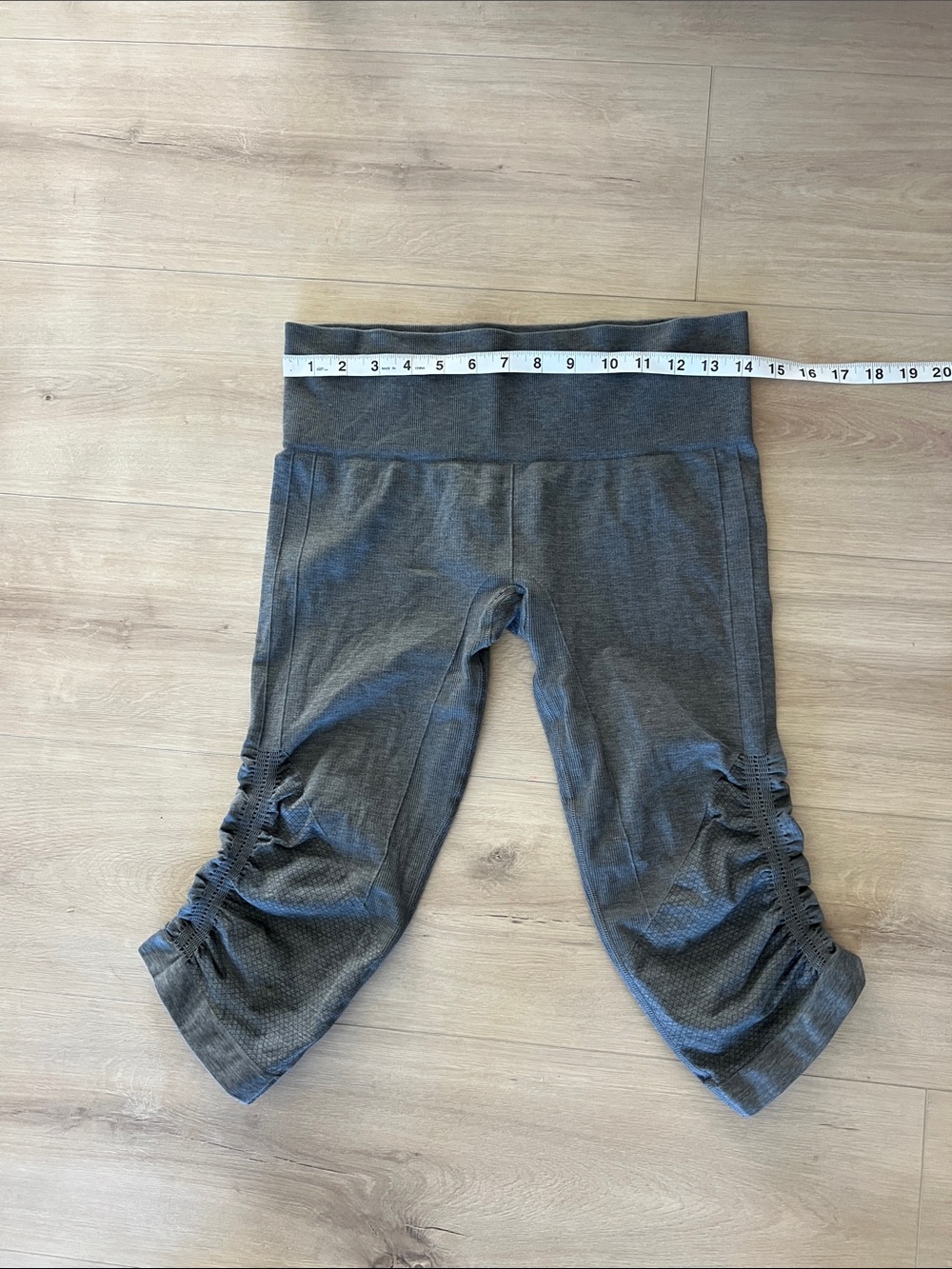 lululemon athletica Gray Ruched Capri Leggings